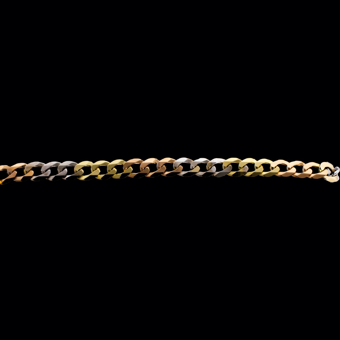6" 14KT Tri-Colored Gold Light Curb Chain 2.8mm