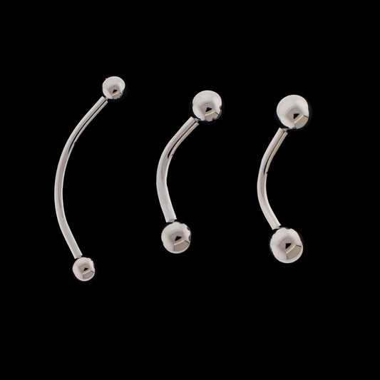 16G Curved Barbell - Internally Threaded - Khrysos Jewelry