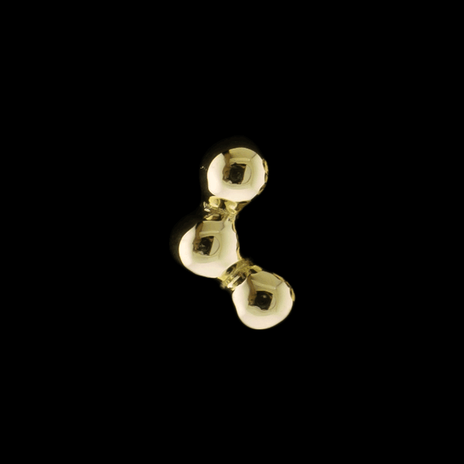 Triplu - 14KT Gold Threadless End - Khrysos Jewelry