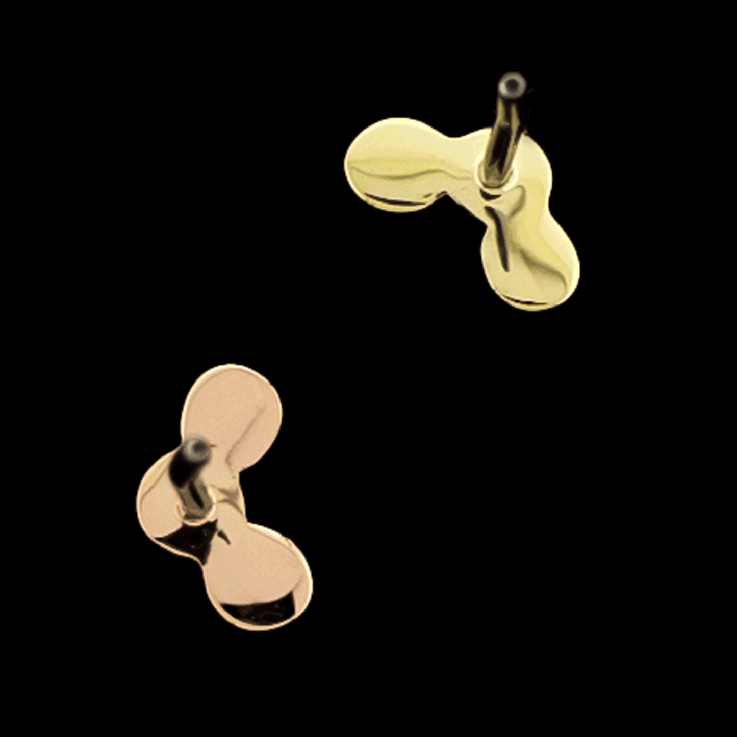 Triplu - 14KT Gold Threadless End - Khrysos Jewelry