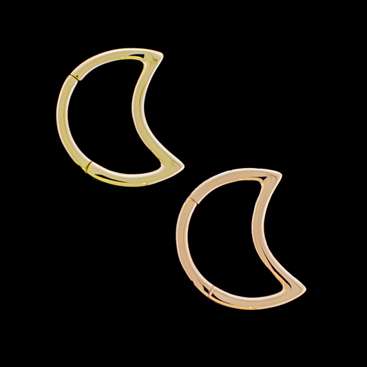 Valia - 14Kt Gold Hinged Ring - Crescent Moon - Khrysos Jewelry