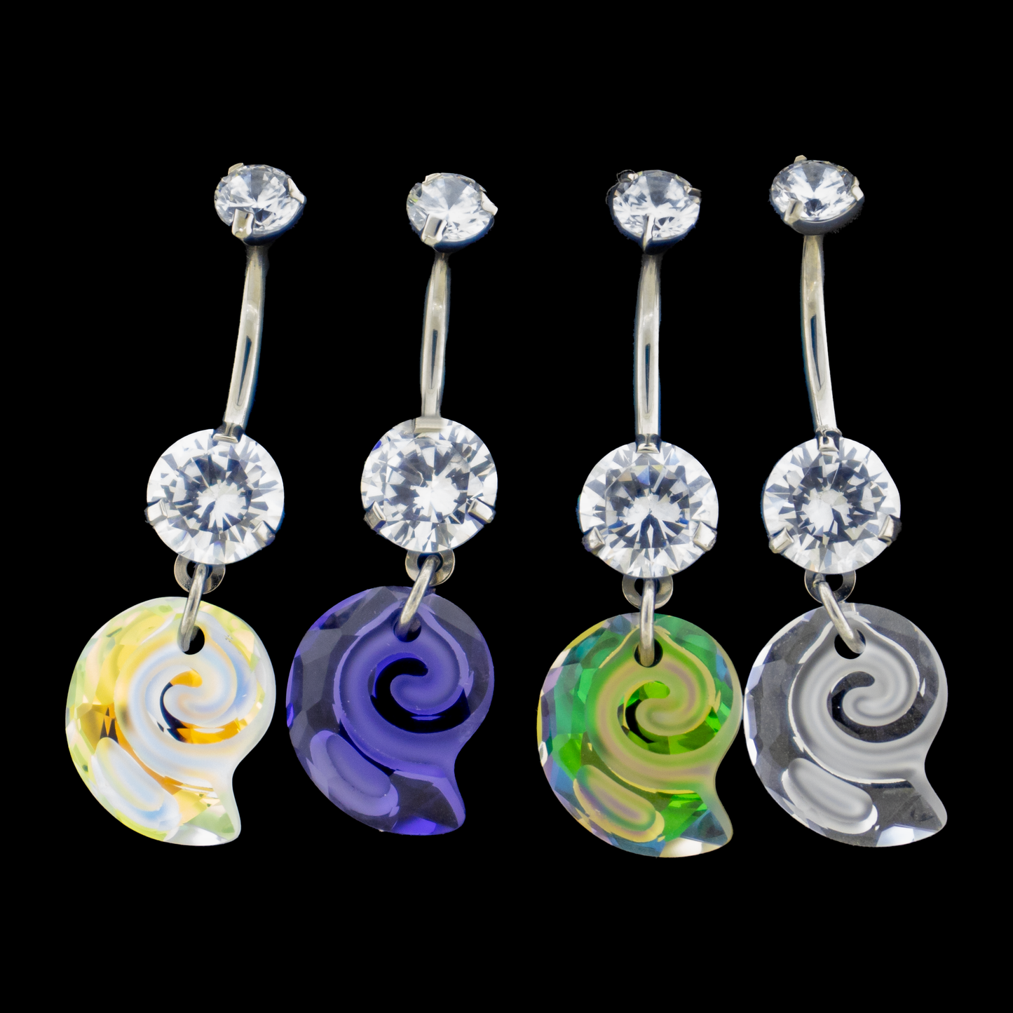 Calypso - Premium Zirconia Sea Snail Navel Ring - Khrysos Jewelry