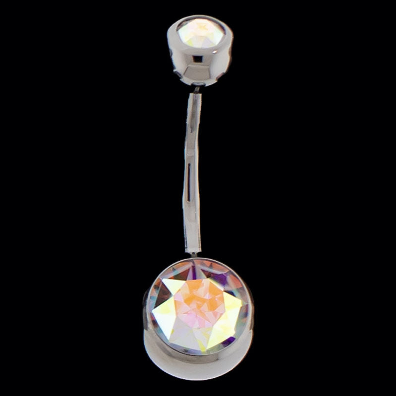 Double Gem Navel Ring - Khrysos Jewelry