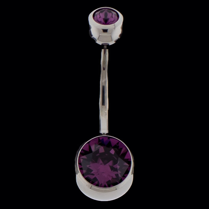 Double Gem Navel Ring - Khrysos Jewelry