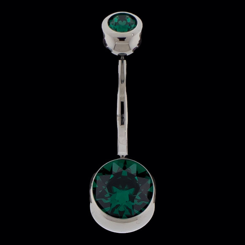 Double Gem Navel Ring - Khrysos Jewelry