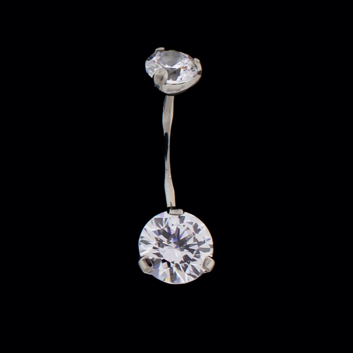 Prong Set Premium Zirconia Navel Ring - Khrysos Jewelry