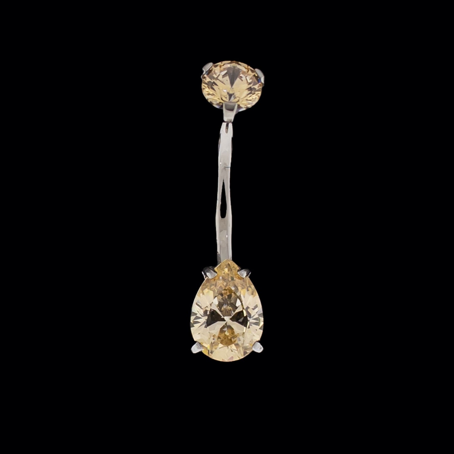 Pear Cut Premium Zirconia Navel Ring - Khrysos Jewelry