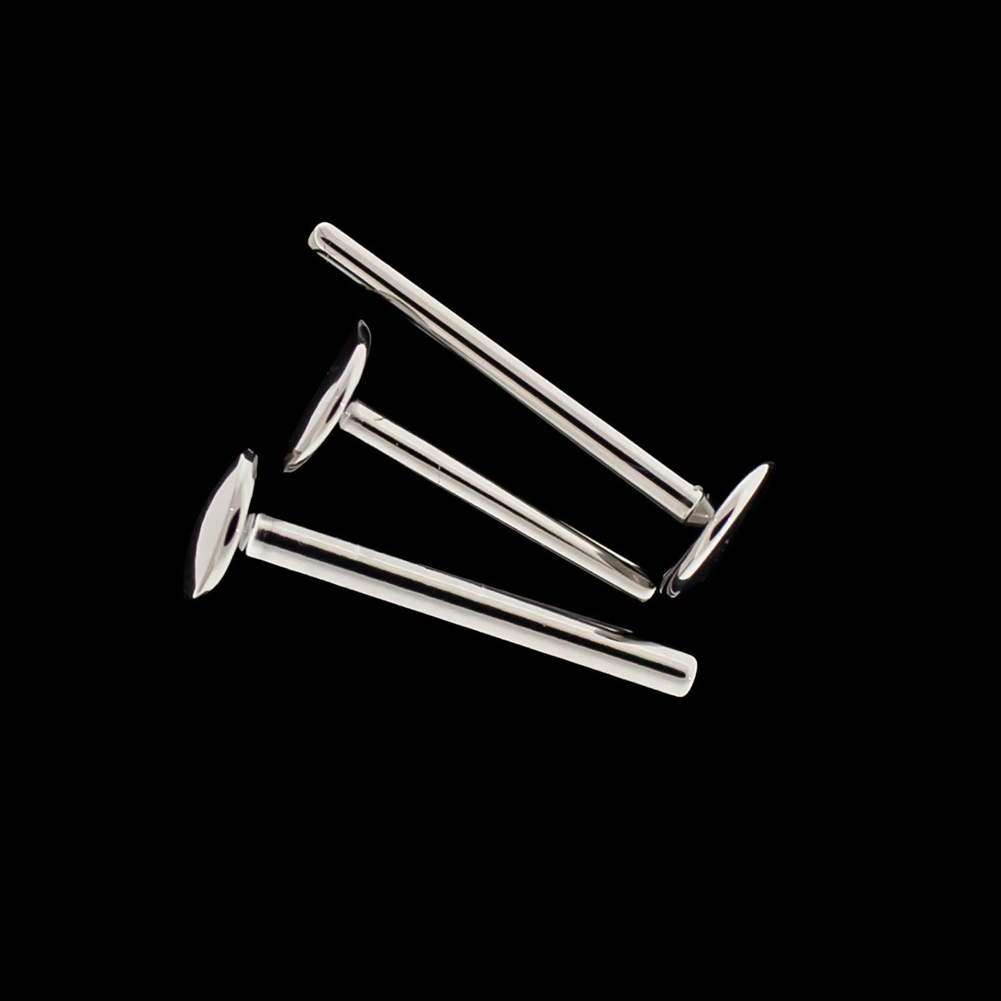 14G Titanium Internally Threaded Labret Post- 5mm Back - Khrysos Jewelry