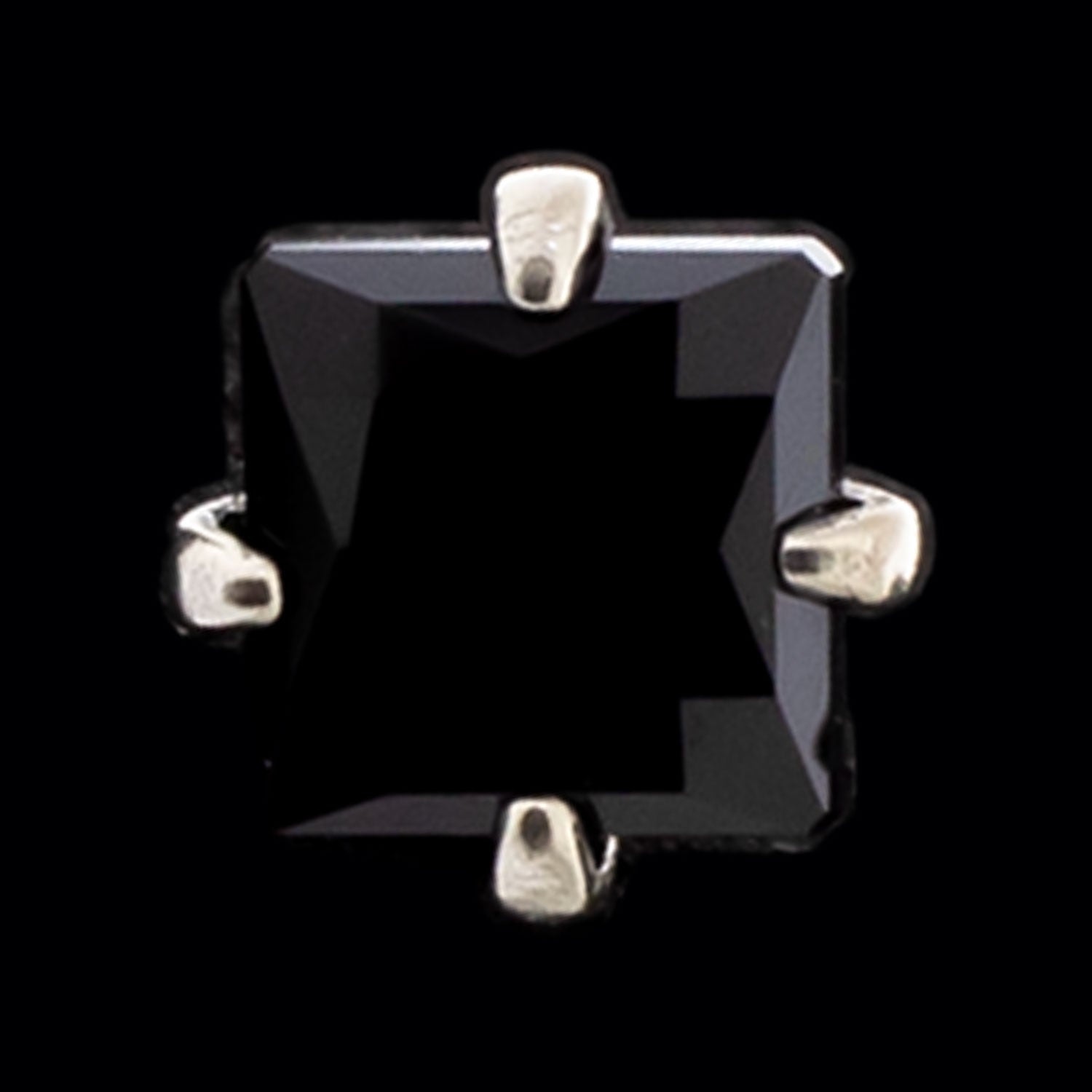 Prong Set Square Cut Premium Zirconia Threadless End - Khrysos Jewelry