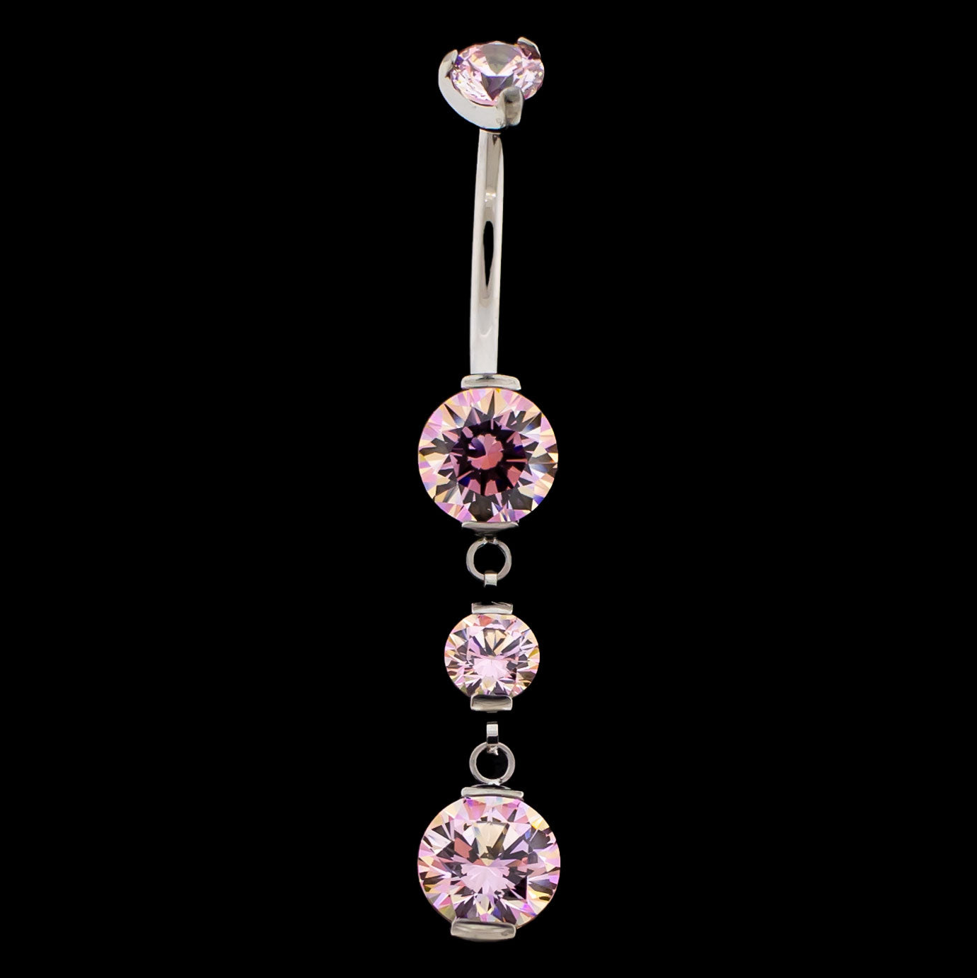 Premium Zirconia Dangling Navel Ring - Khrysos Jewelry