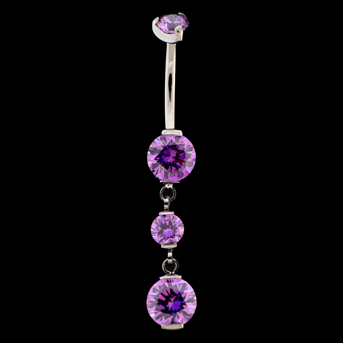 Premium Zirconia Dangling Navel Ring - Khrysos Jewelry