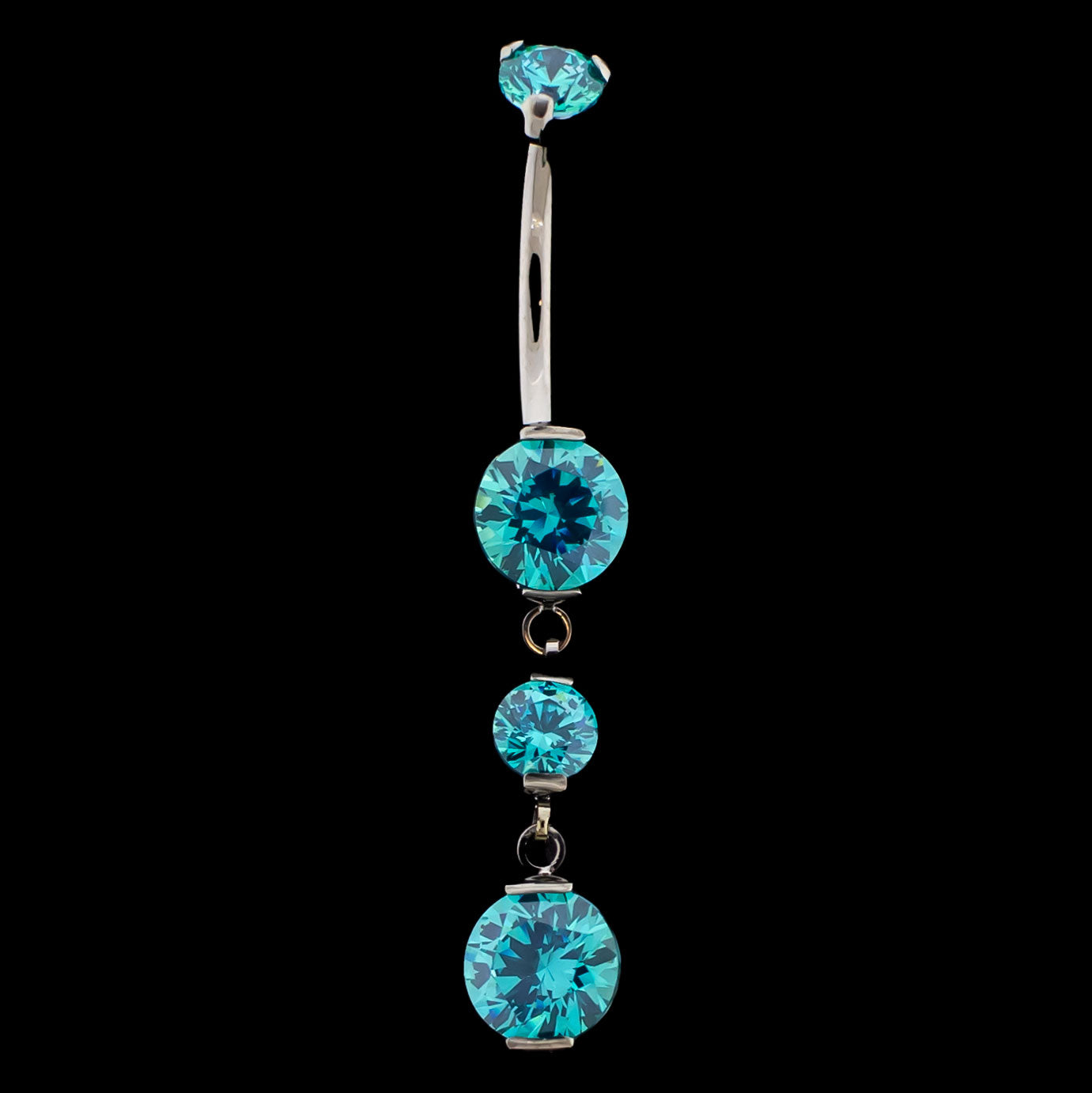 Premium Zirconia Dangling Navel Ring - Khrysos Jewelry