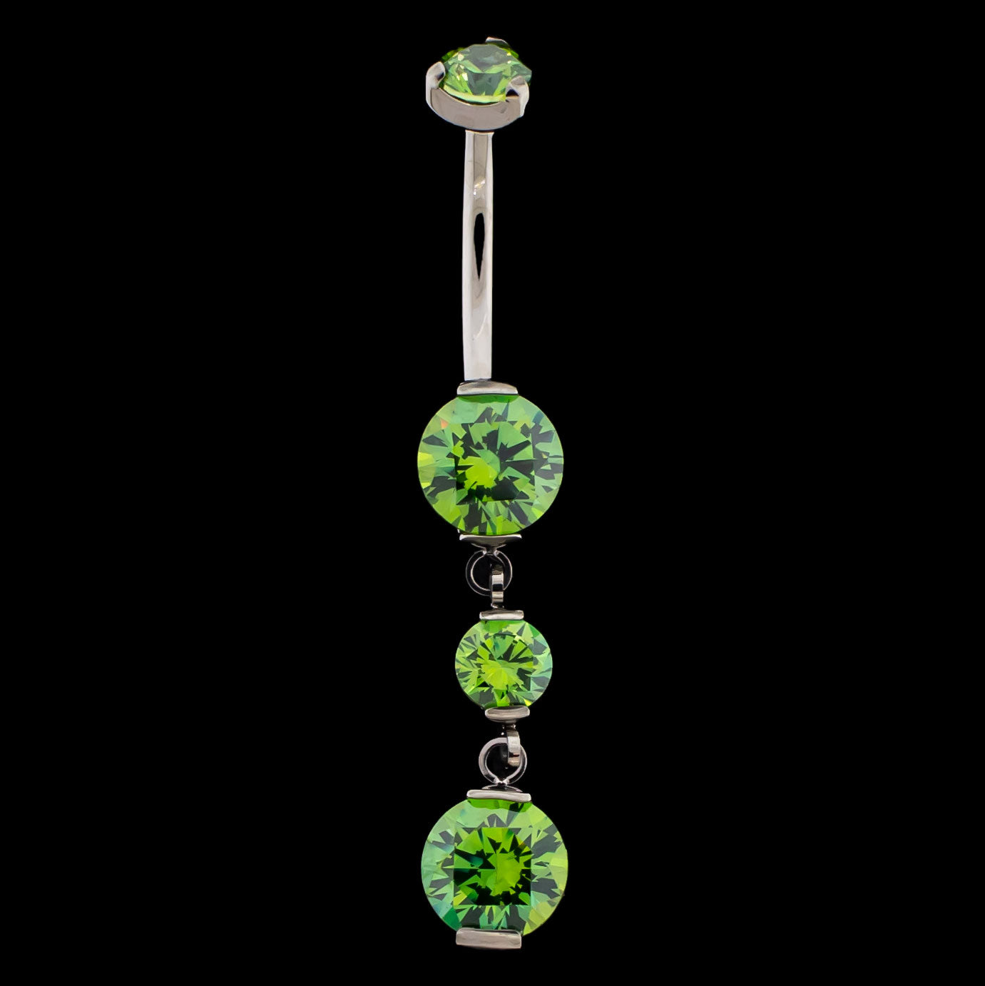 Premium Zirconia Dangling Navel Ring - Khrysos Jewelry