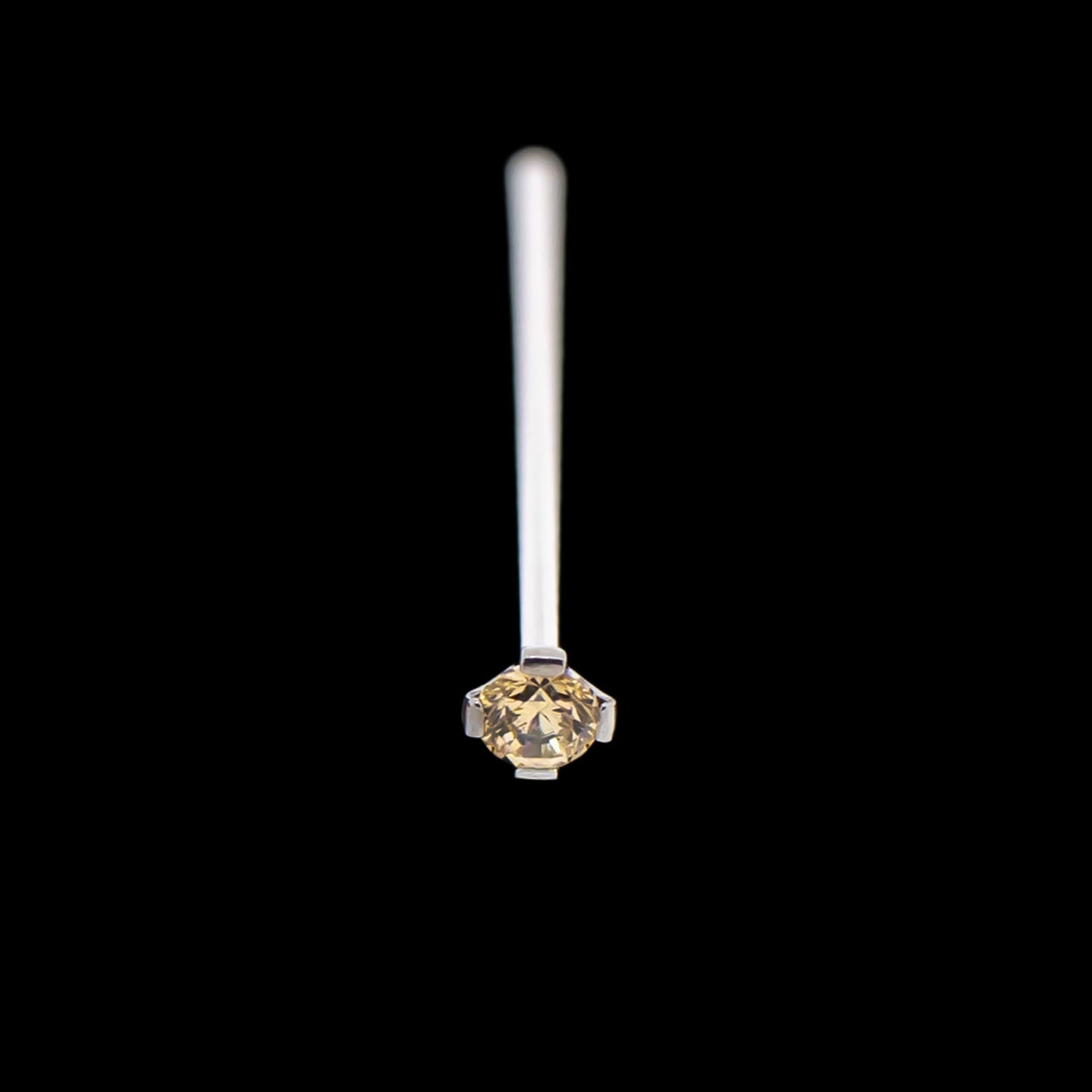 Unbent Nostril Screw/ Pins with Prong Set Premium Zirconia - Khrysos Jewelry