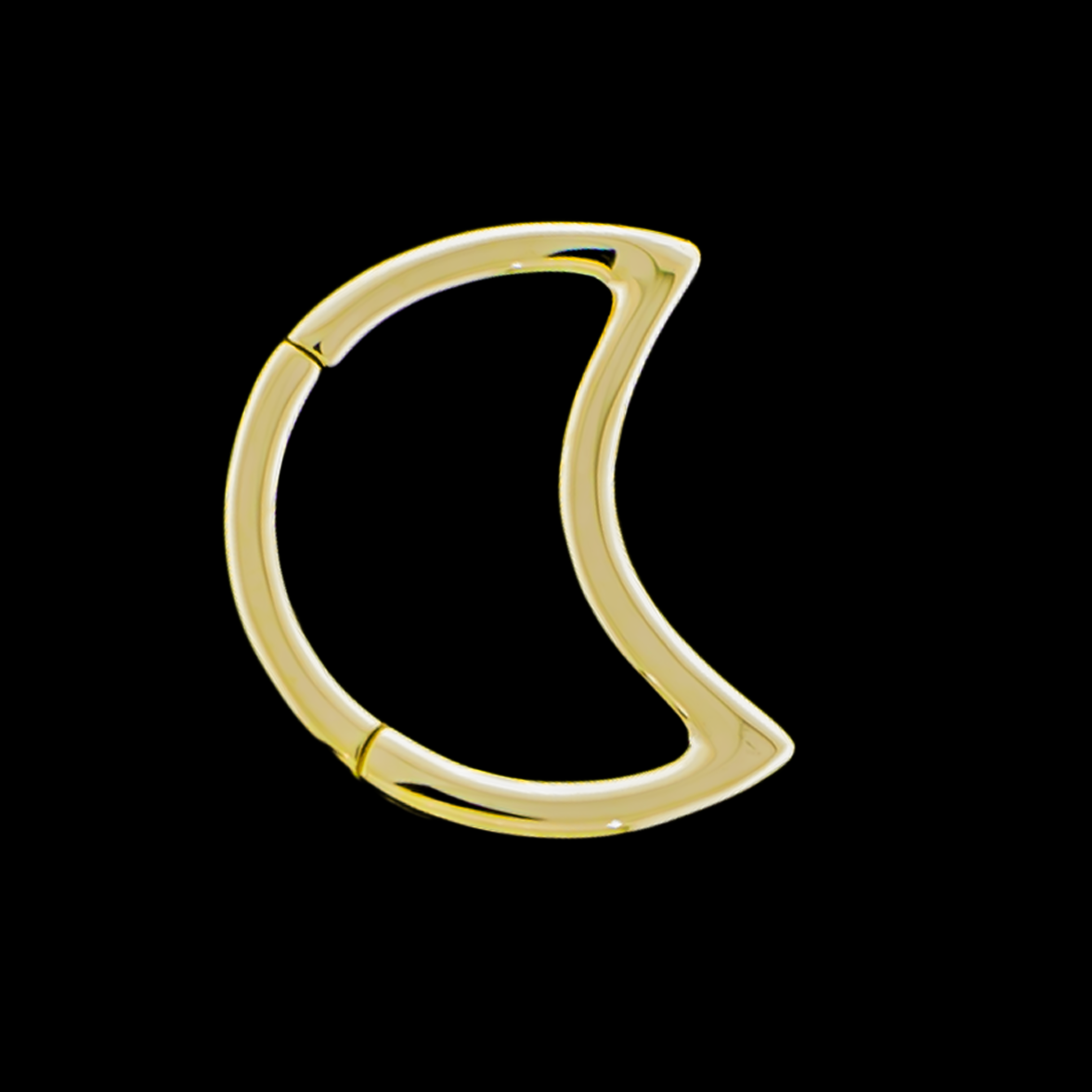 Valia - 14Kt Gold Hinged Ring - Crescent Moon - Khrysos Jewelry