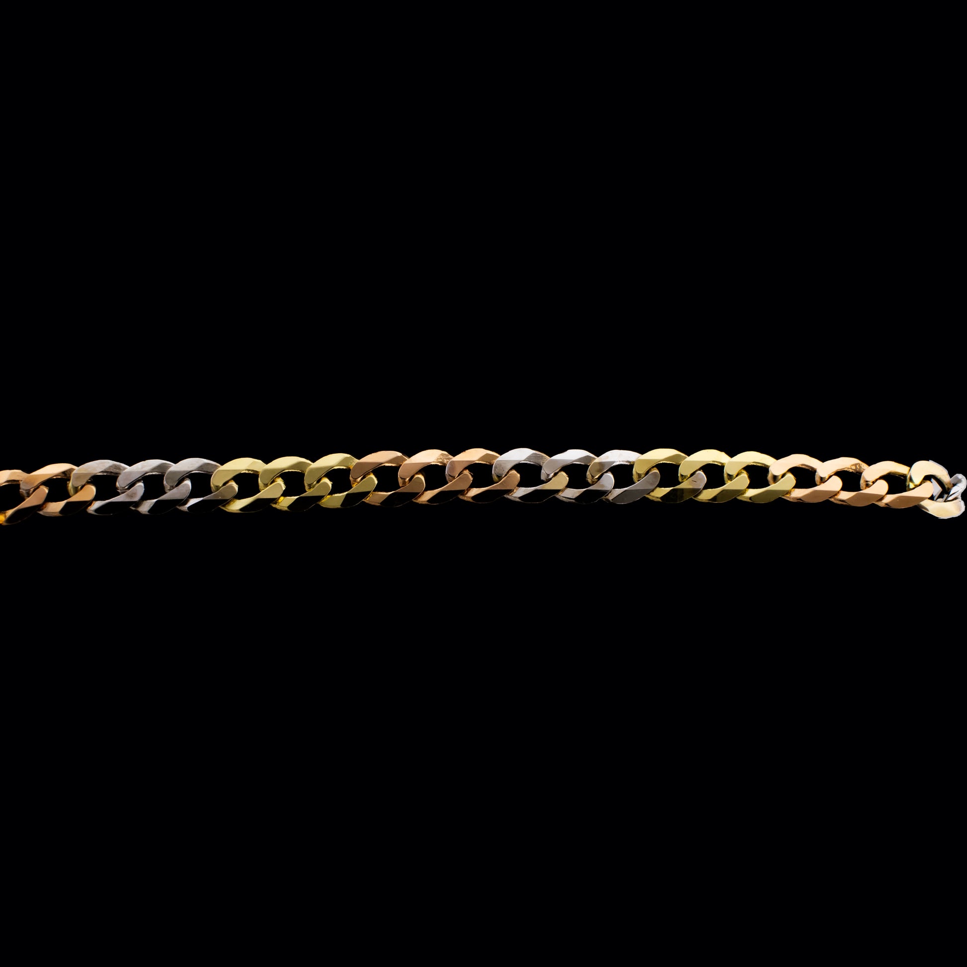 6" 14KT Tri-Colored Gold Light Curb Chain 2.8mm - Khrysos Jewelry