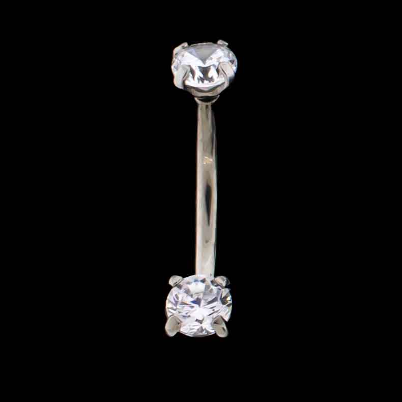 16G Prong Set Premium Zirconia Curve - Khrysos Jewelry