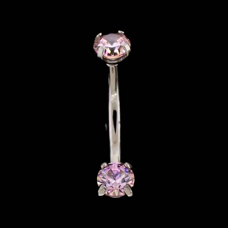 16G Prong Set Premium Zirconia Curve - Khrysos Jewelry