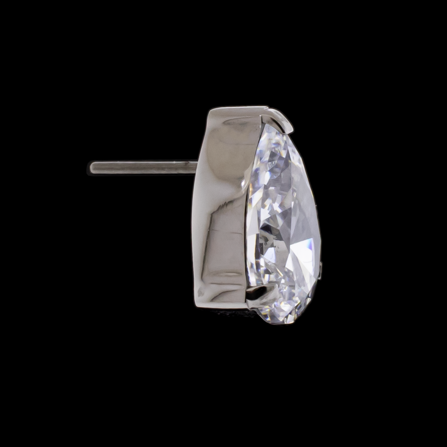 Pyrus- Pear Shaped Premium Zirconia Threadless End - Khrysos Jewelry