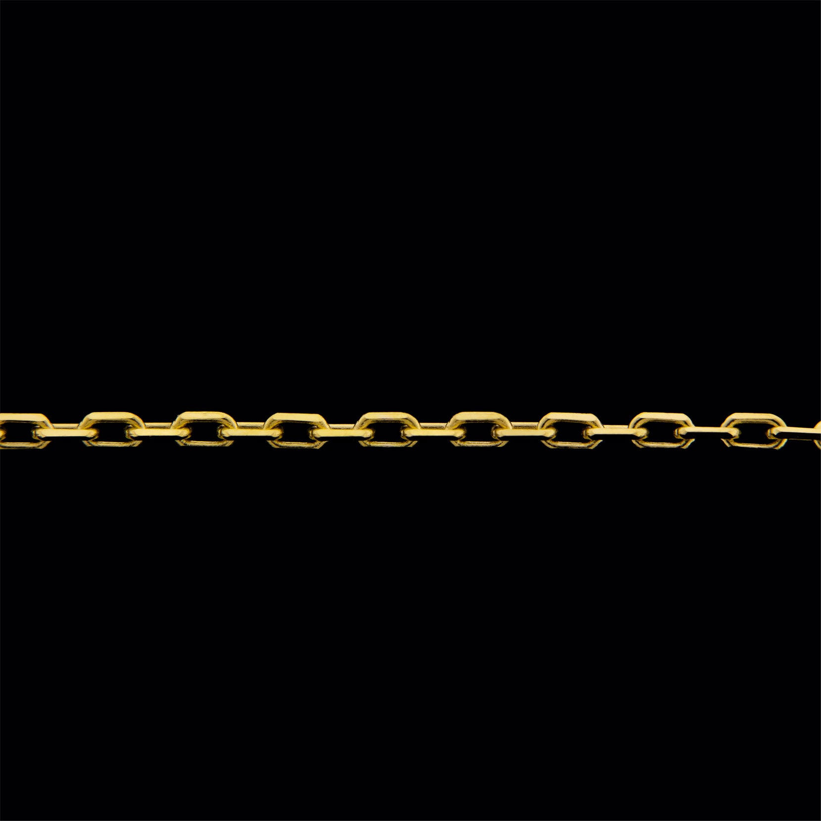 6" 14KT Gold Elongated Diamond Cut Cable Chain 1.6mm - Khrysos Jewelry