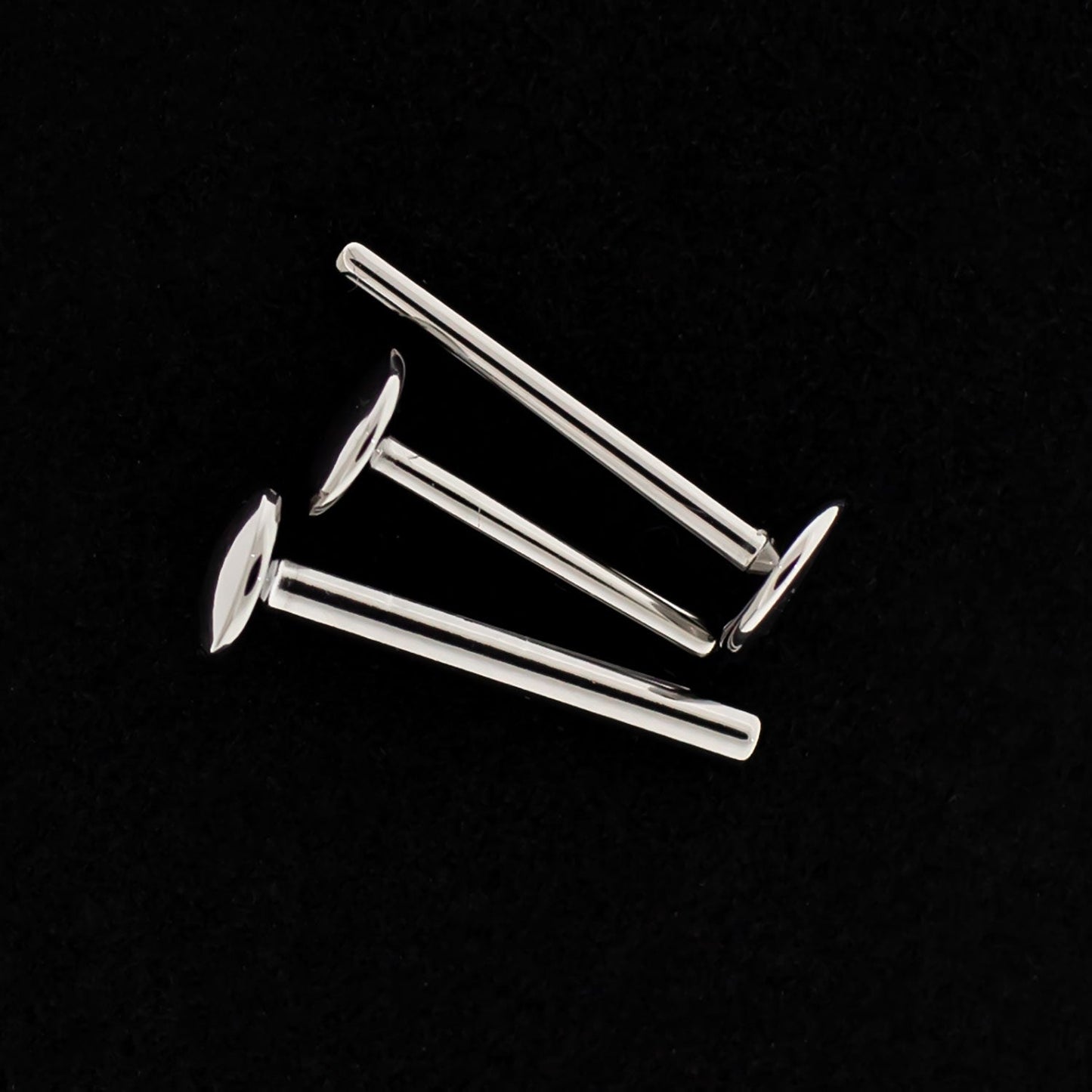 16G Titanium Internally Threaded Labret Post - 5mm Back - Khrysos Jewelry