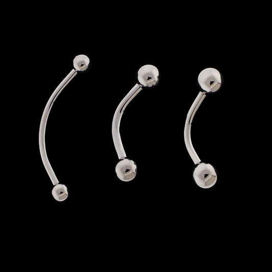 16G Curved Barbell - Internally Threaded - Khrysos Jewelry Khrysos Jewelry