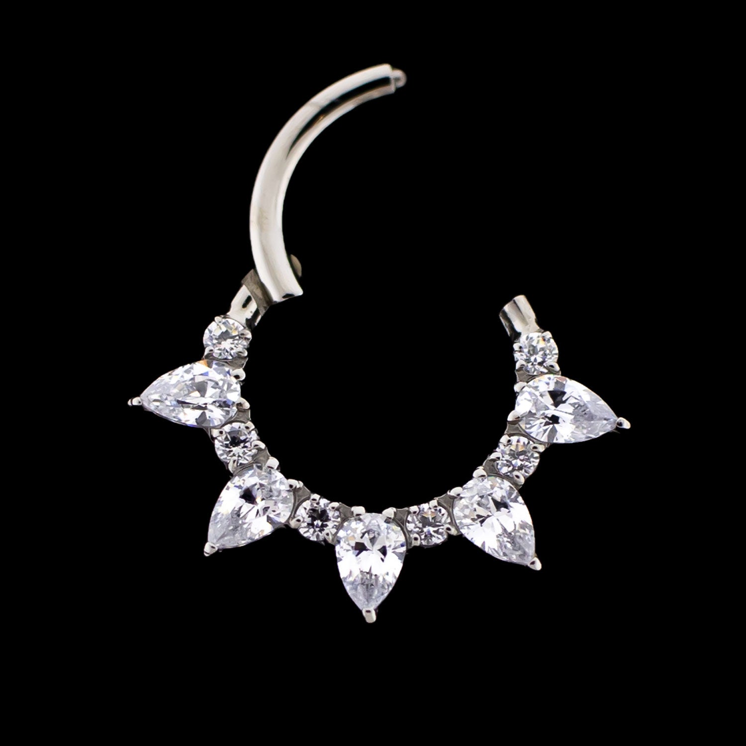 Desiree Titanium Hinged Segment Ring with Premium Zirconia