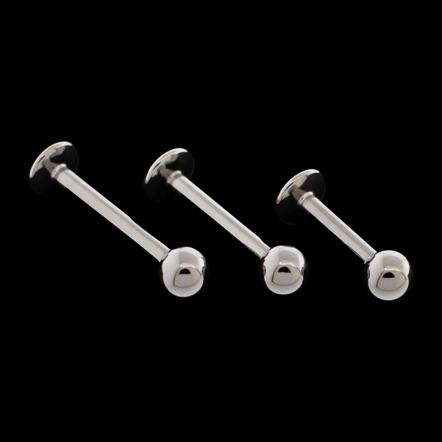 14G Titanium Labret with Ball - Internally Threaded - Khrysos Jewelry